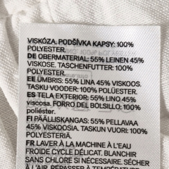 H&M White Linen Blend Paperbag Waist Pants Size 10 - Picture 11 of 11